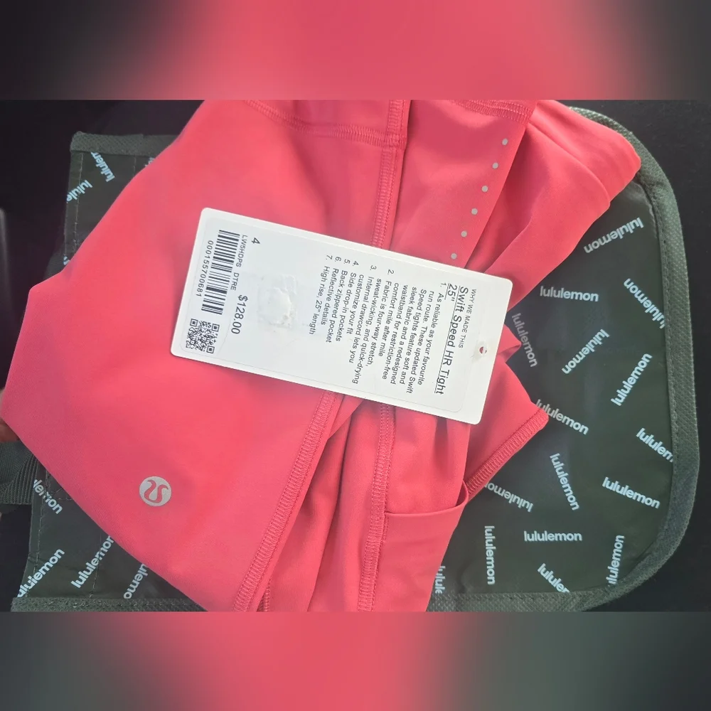 NWT Lululemon Athletica Swift Speed High Rise  25" Desert Red Size4 With Bag - Picture 3 of 9